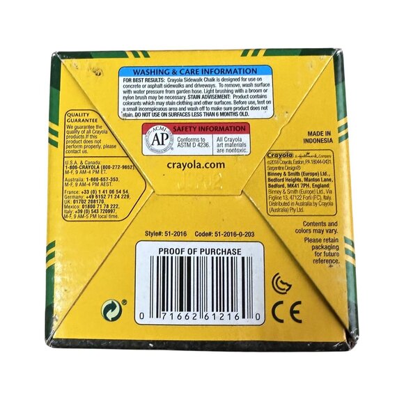 Crayola Washable Sidewalk Chalk Bright Bold Colors 16 Different Colors - Picture 5 of 5